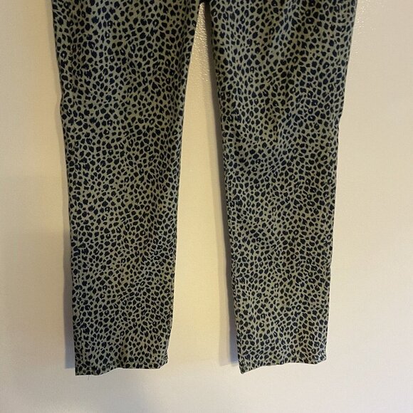 Talbots Women Petite Sz 10P Navy Blue/Green Animal Print Signature Casual Pants - Picture 2 of 9